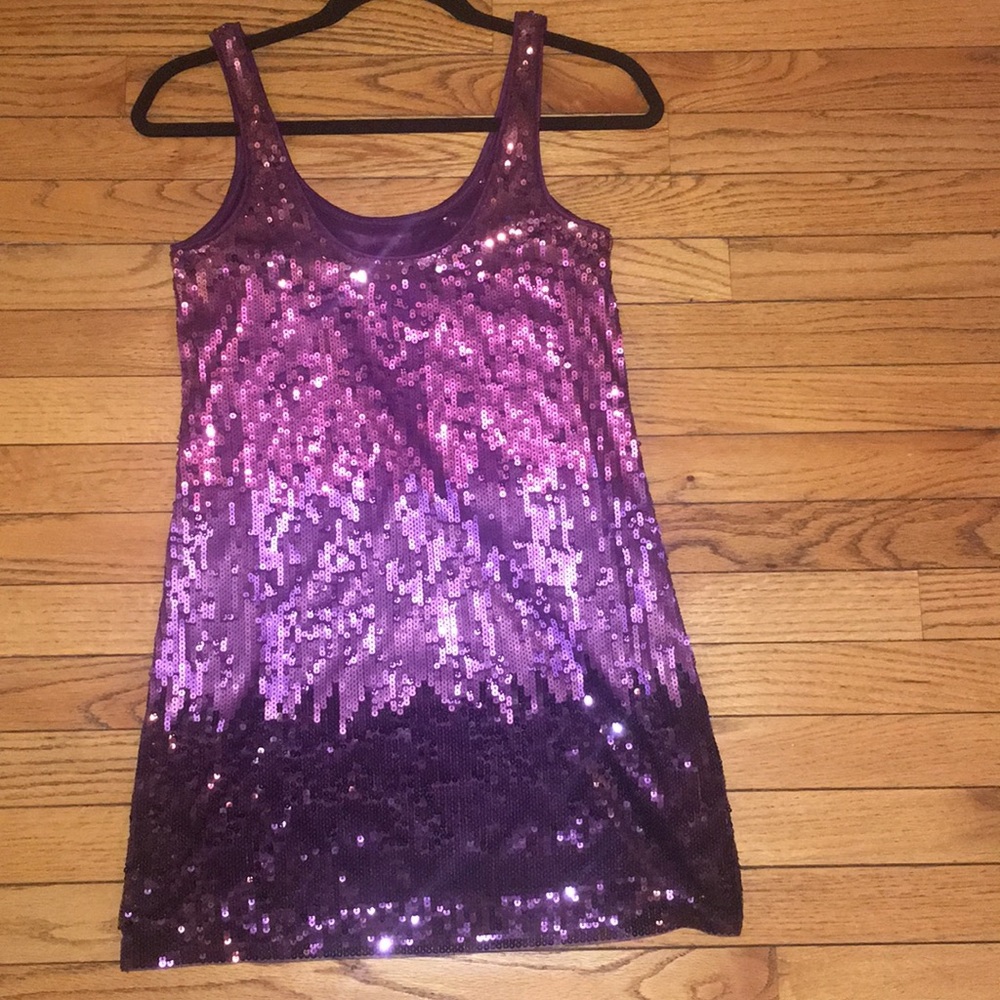 Purple Sequined Party Dress